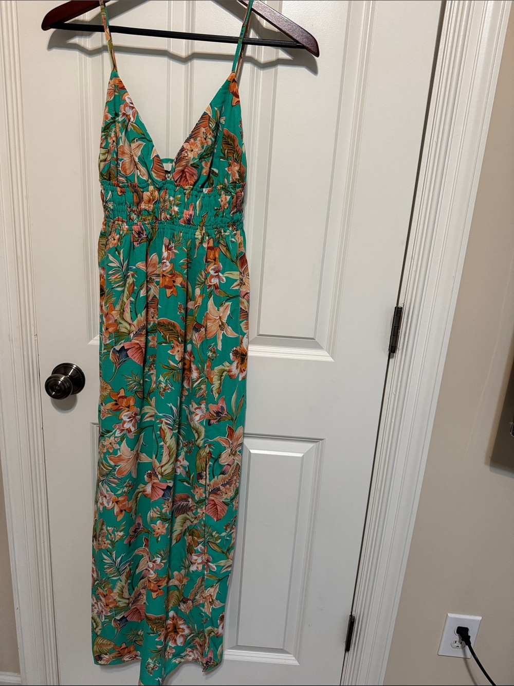Inspired Hearts Teal Floral Maxi Dress
